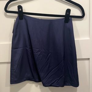 Navy Blue Silk Skirt